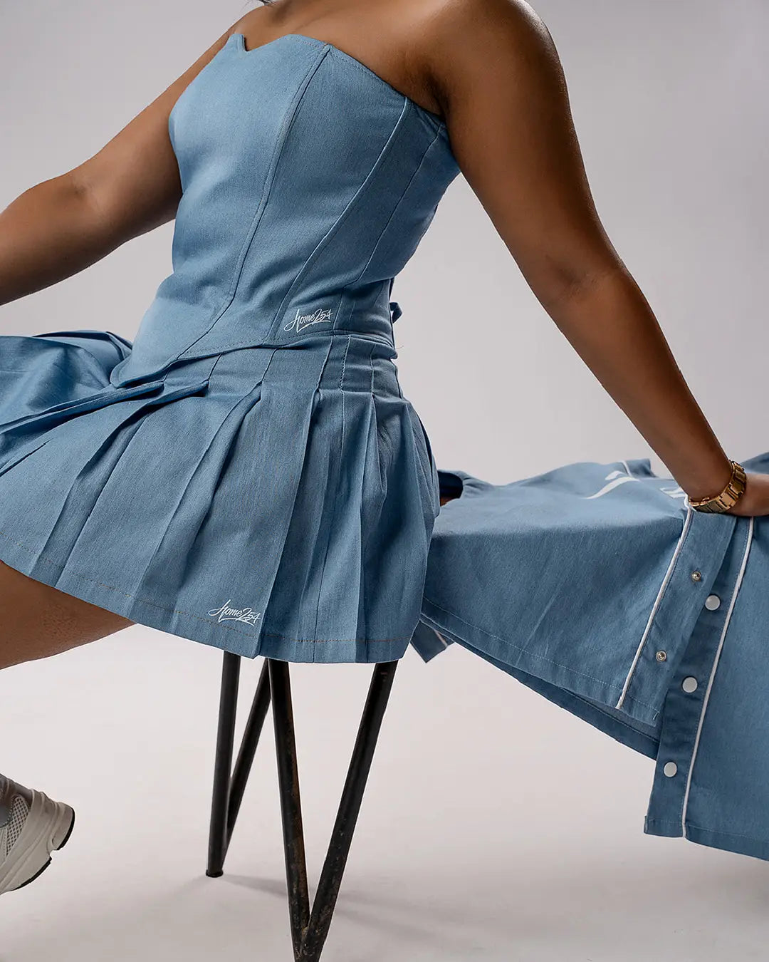 Atelier Pleat Skirt – Denim Air