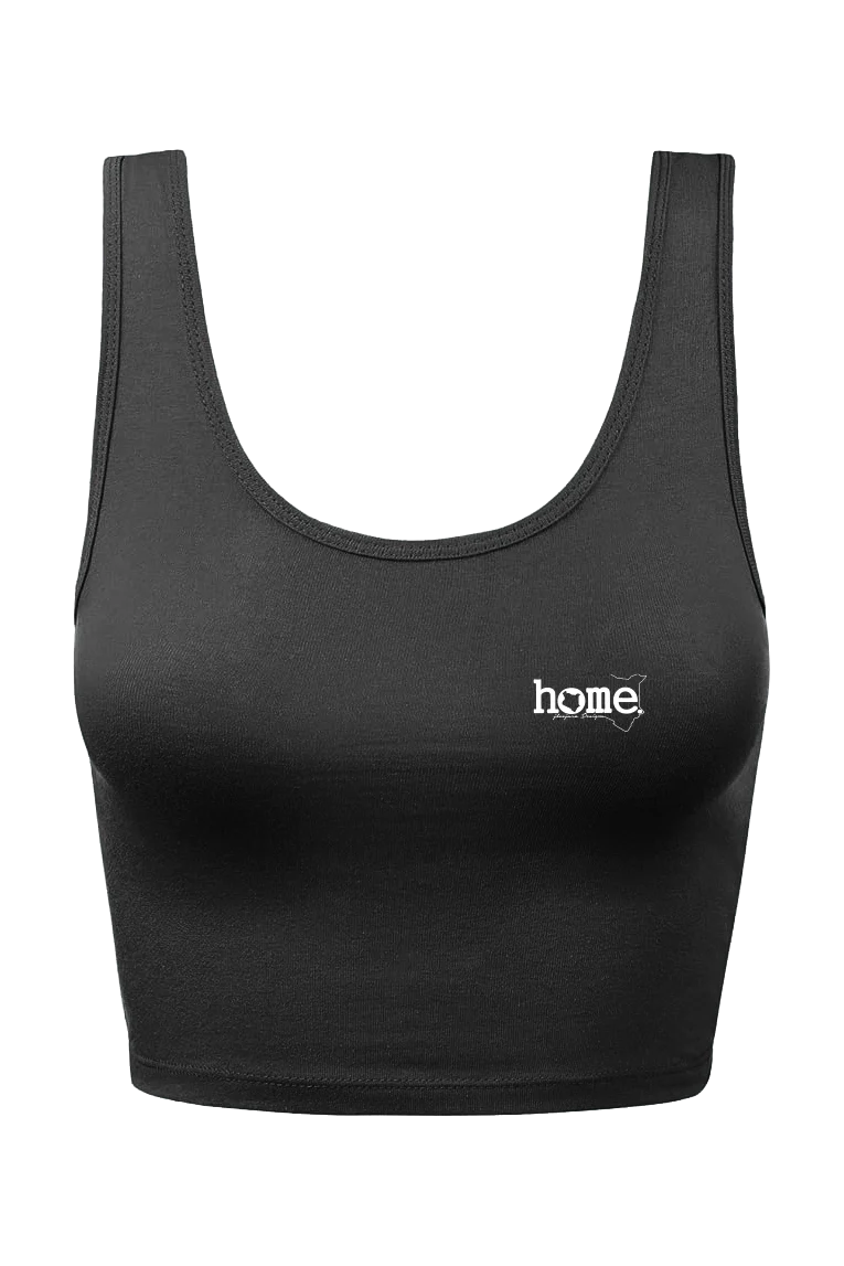 home_254 CHEEKY MUSHIE VEST TOP – BLACK WITH A WHITE PRINT