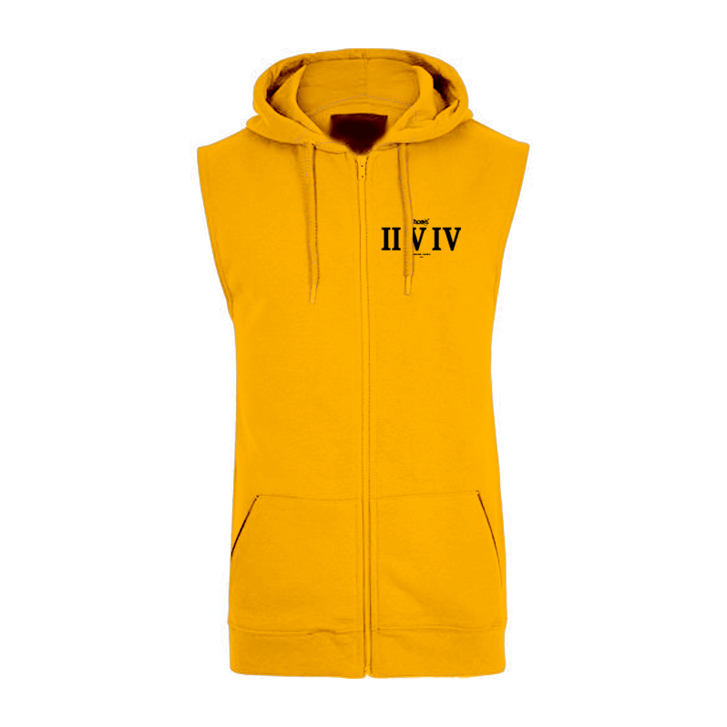 Sleeveless Hoodie - Mustard Yellow (Heavy Velvet Fabric)