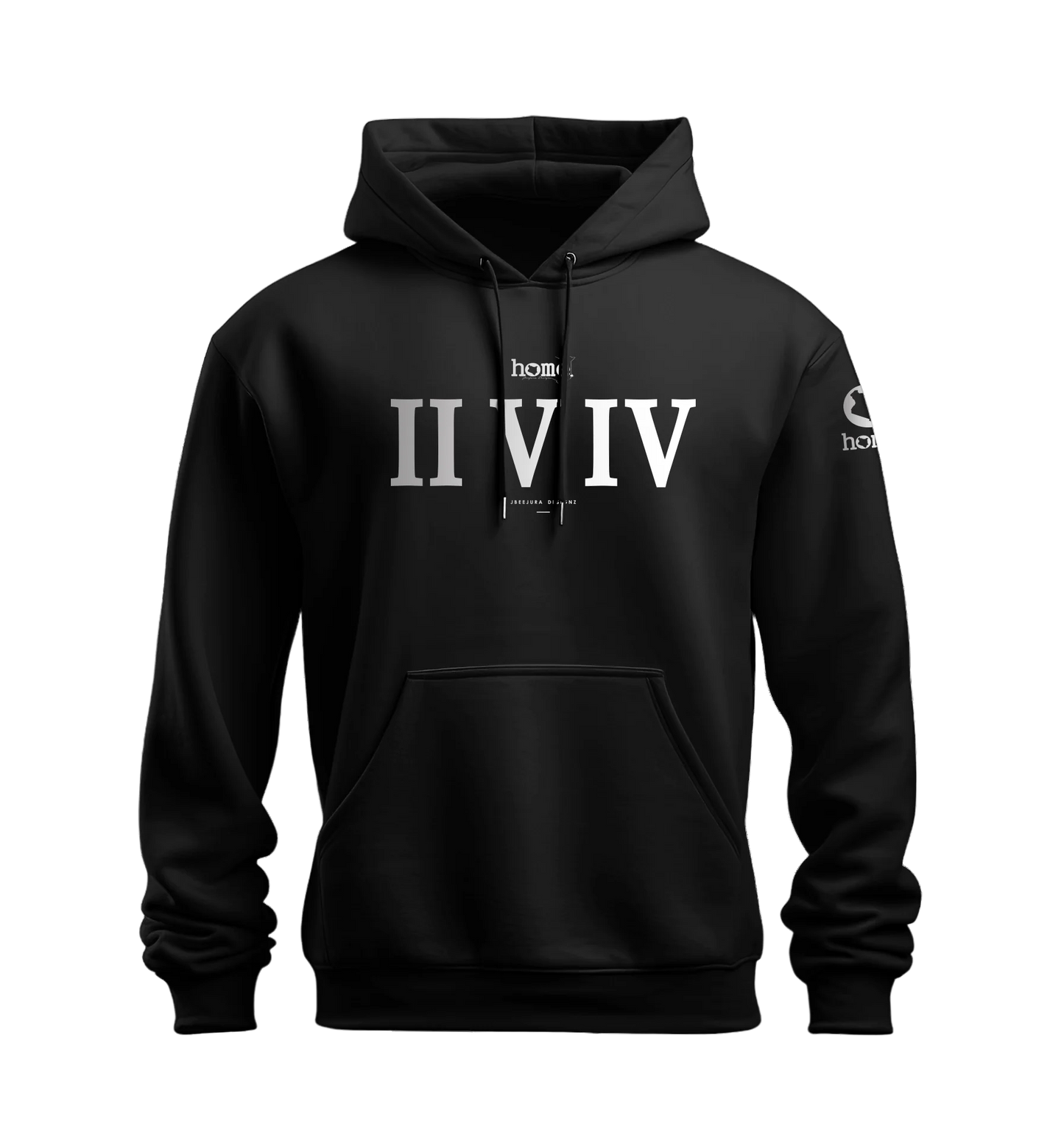 home_254 NUVETRA™ HOODIE WITH A SILVER ROMAN NUMERALS PRINT