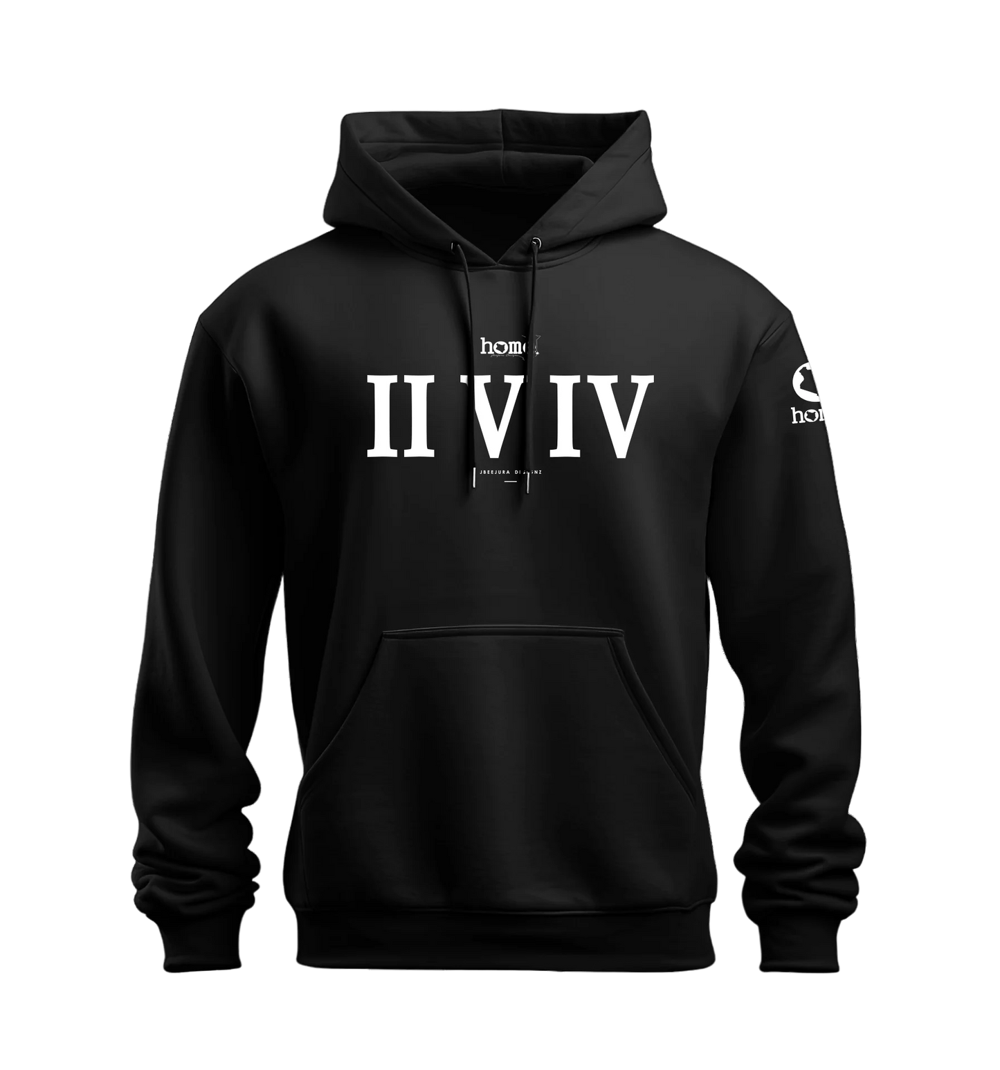 home_254 NUVETRA™ HOODIE WITH A WHITE ROMAN NUMERALS PRINT