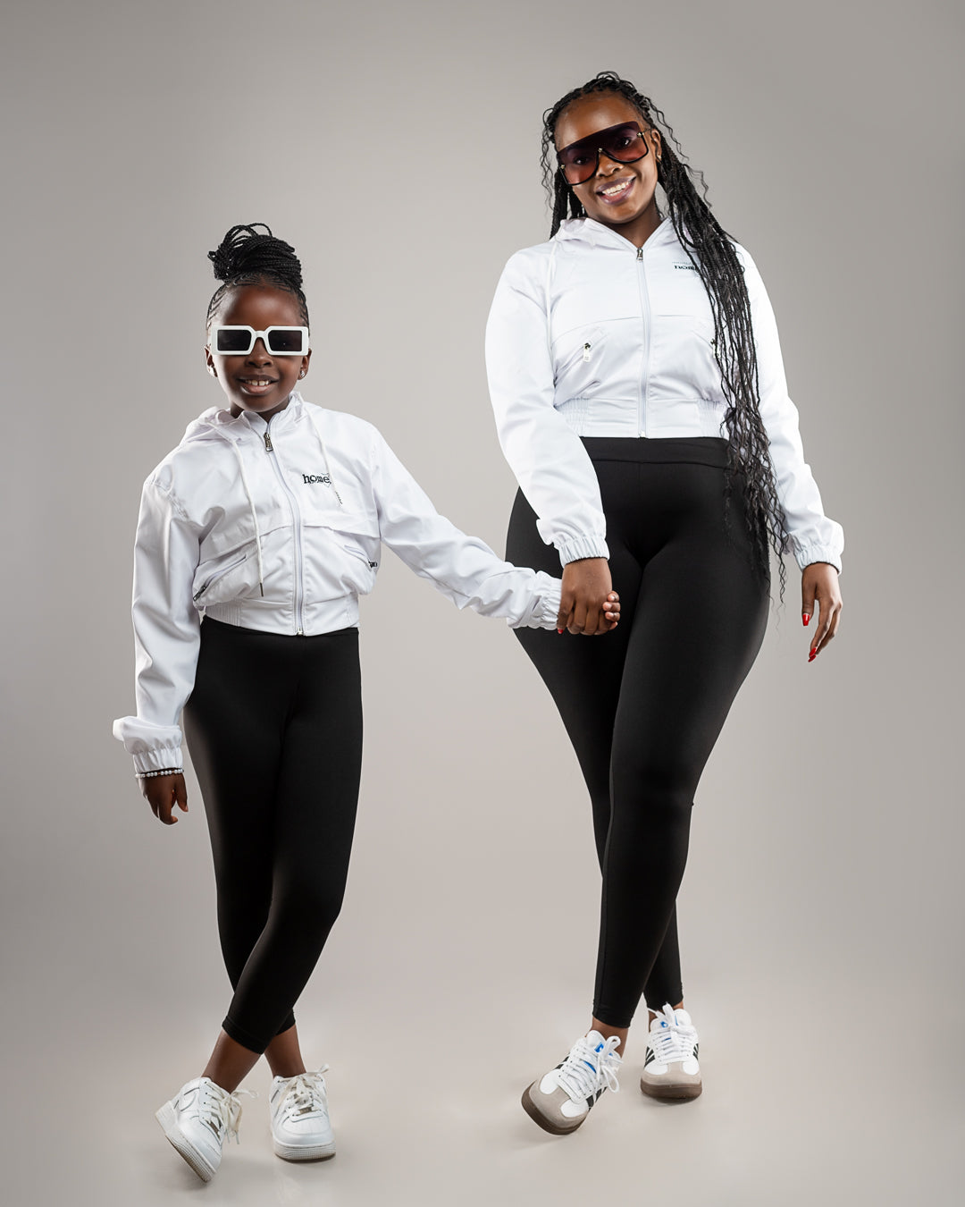 Mother & Daughter Matching Cropped Zuma Jackets - White
