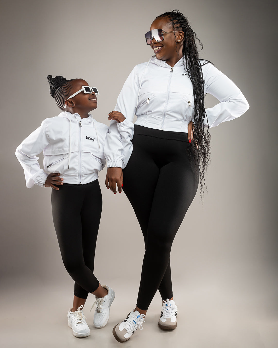 Mother & Daughter Matching Cropped Zuma Jackets - White