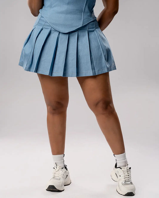 Atelier Pleat Skirt – Denim Air