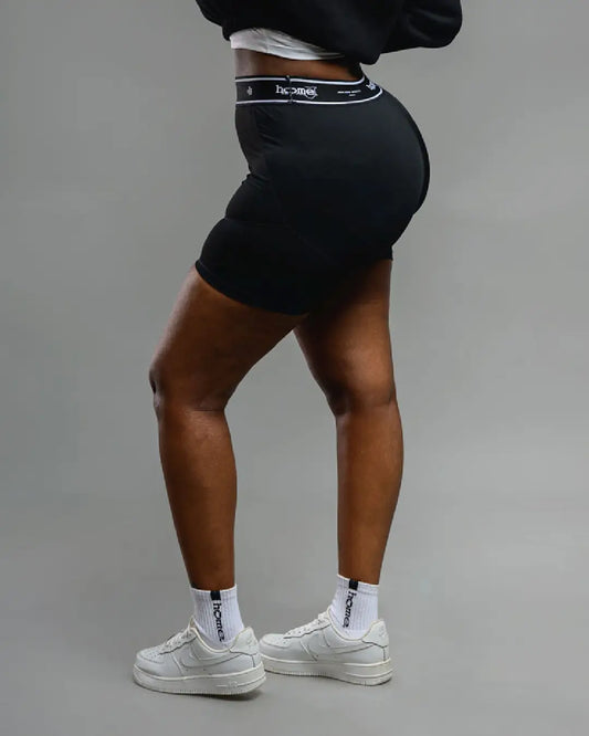 Banded Bike Shorts - Black (Black Band)