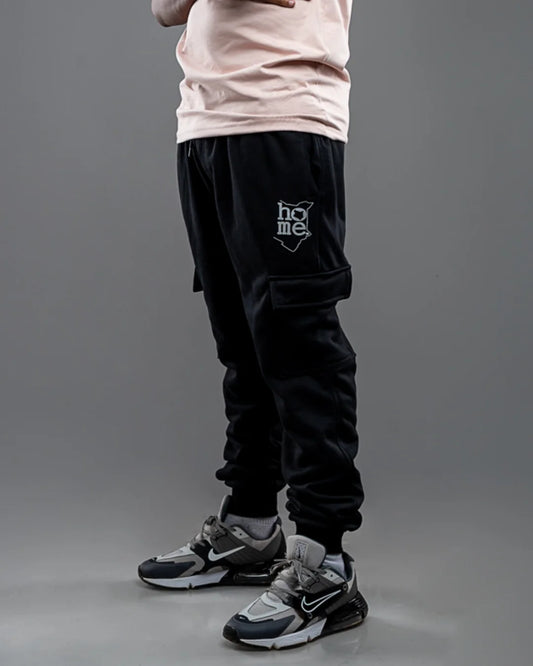 Cargo Pants - Black (Heavy Velvet Fabric)