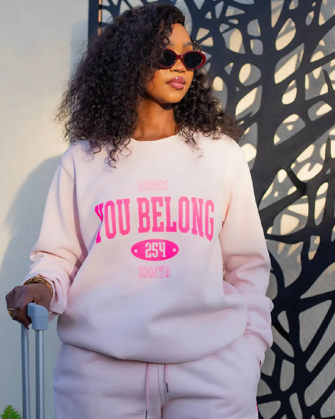 Blush Pink Ignite Sweatshirt + Cosy Pant (Heavy Velvet Fabric)