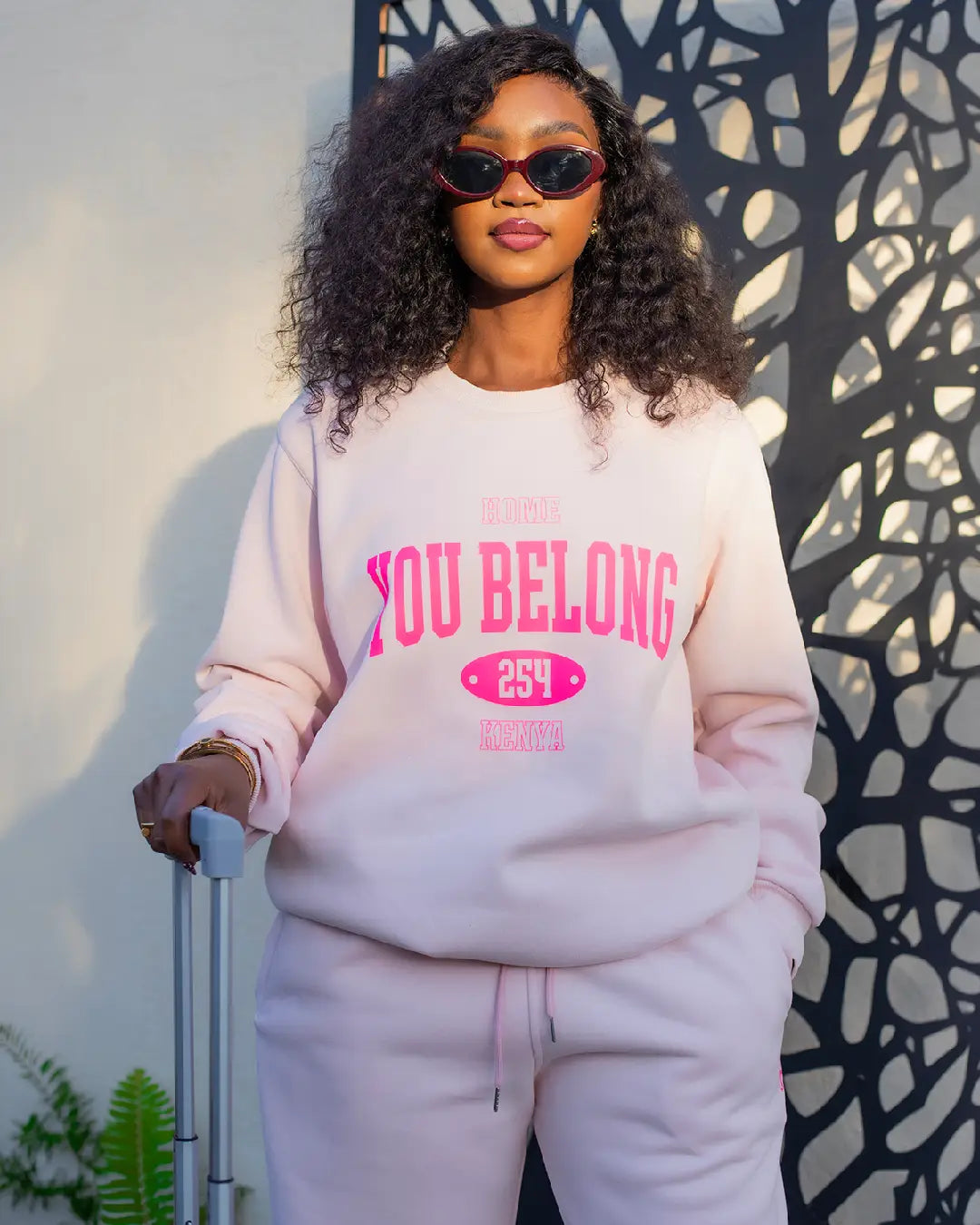 Blush Pink Ignite Sweatshirt + Cosy Pant (Heavy Velvet Fabric)