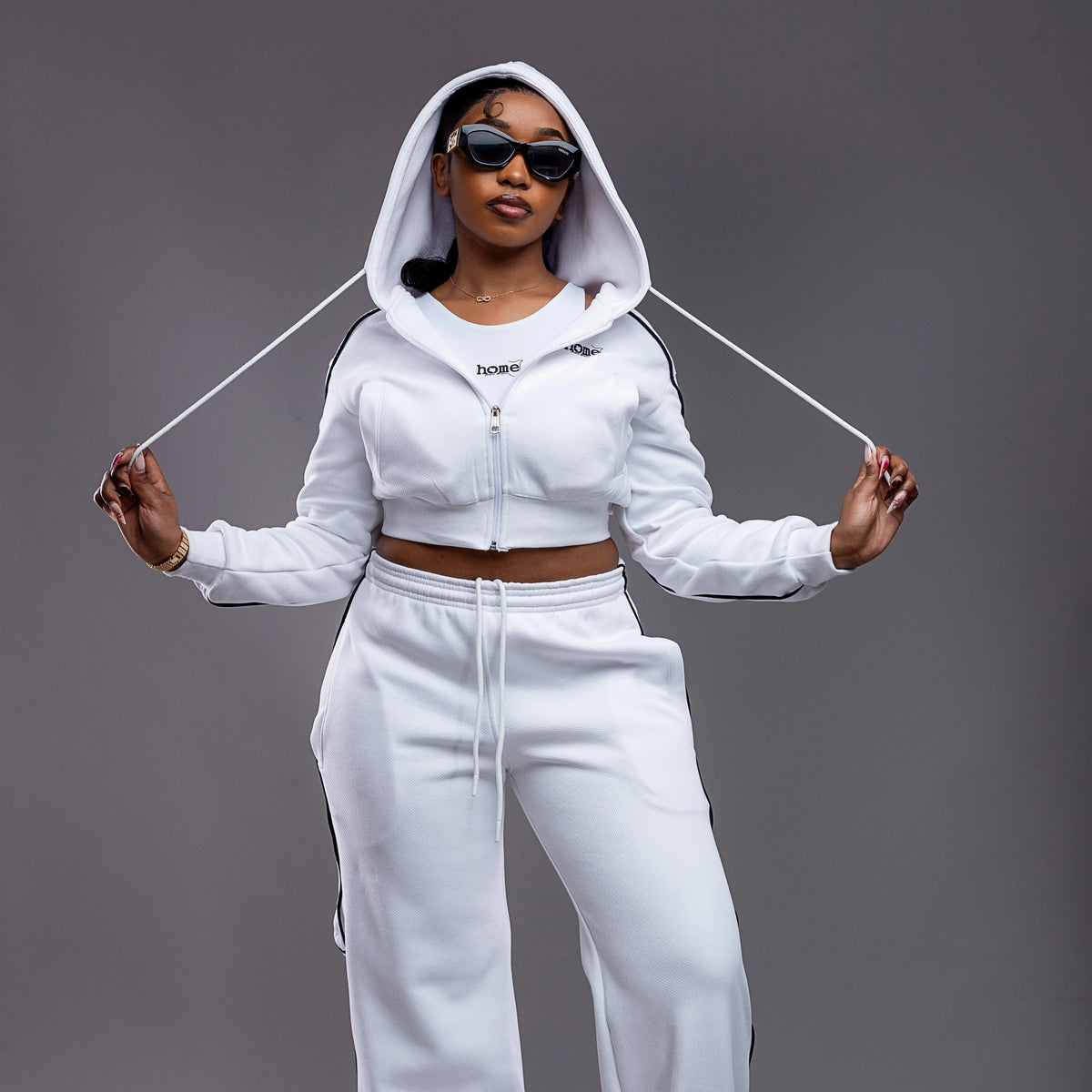 Cherie Pants - White (Heavy Velvet Fabric)