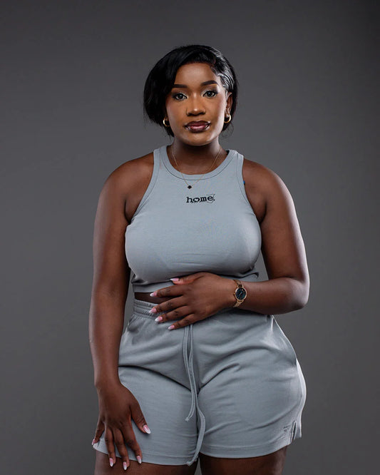 Granite Ribbed Racer Top & Shorts Set