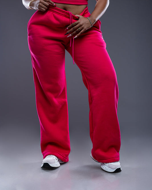Womens Cosy Pants - Hot Pink (Heavy Velvet Fabric)