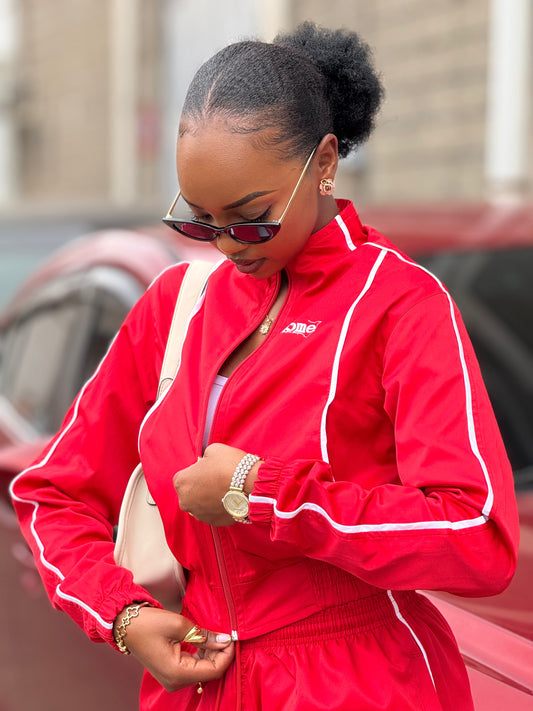 Red Haven Matching Set – Women’s Fit (Cropped Jacket & Pants)