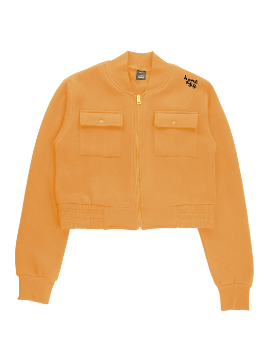 Cropped Kami Jacket - Mustard Yellow (Heavy Velvet Fabric)
