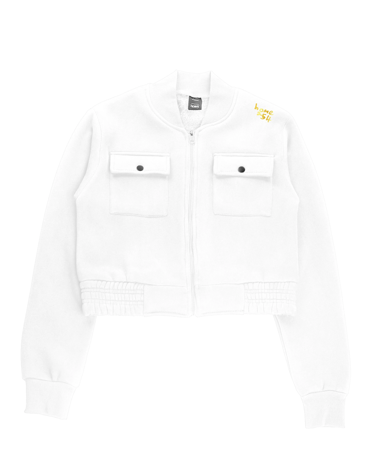 Cropped Kami Jacket - White (Heavy Velvet Fabric)
