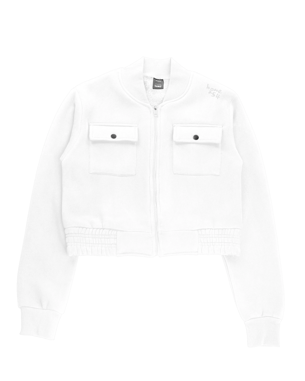 Cropped Kami Jacket - White (Heavy Velvet Fabric)