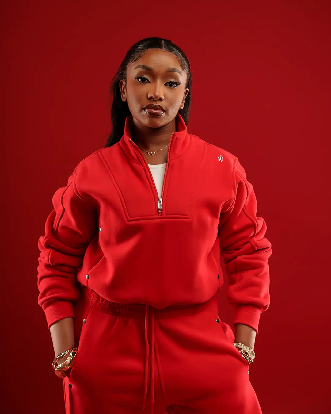 Cropped LÛME Quarter Zip Top - Nuvetra