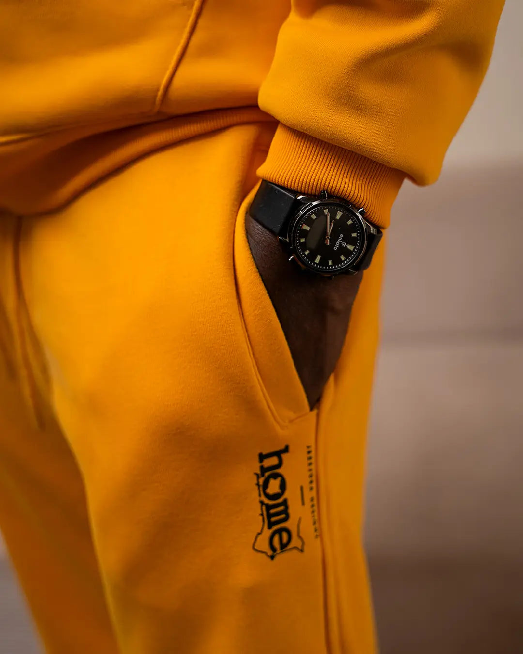 Mens Cosy Pants - Mustard Yellow (Heavy Velvet Fabric)
