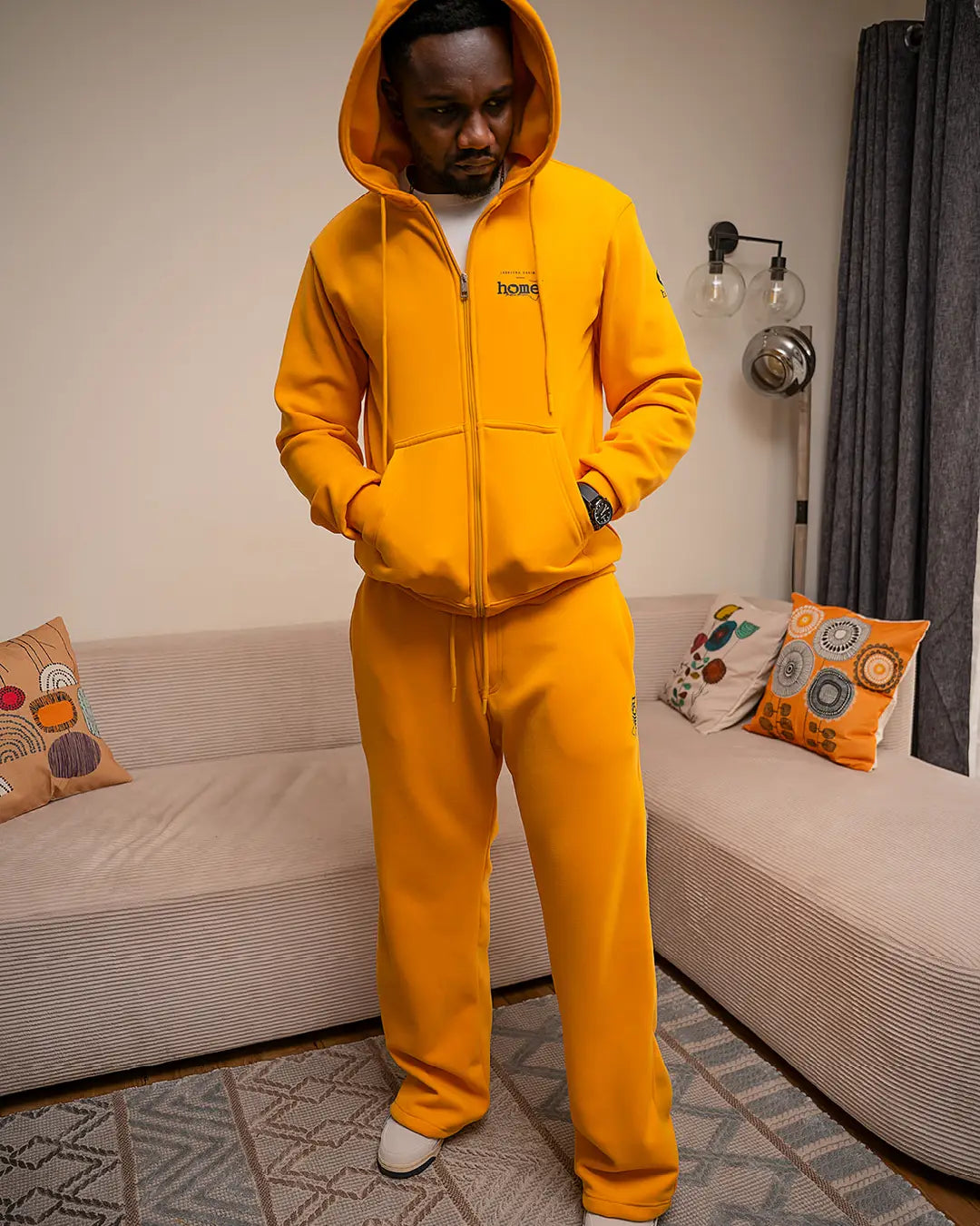 Mens Cosy Pants - Mustard Yellow (Heavy Velvet Fabric)