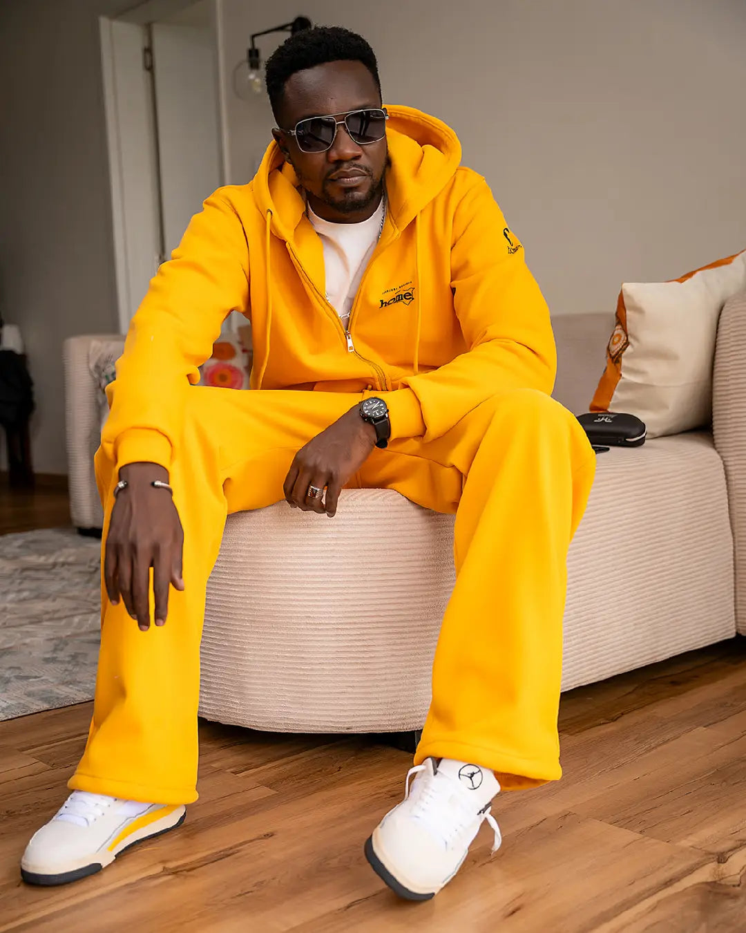 Mens Cosy Pants - Mustard Yellow (Heavy Velvet Fabric)