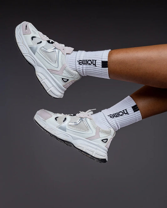 Cotton Crew Socks - White