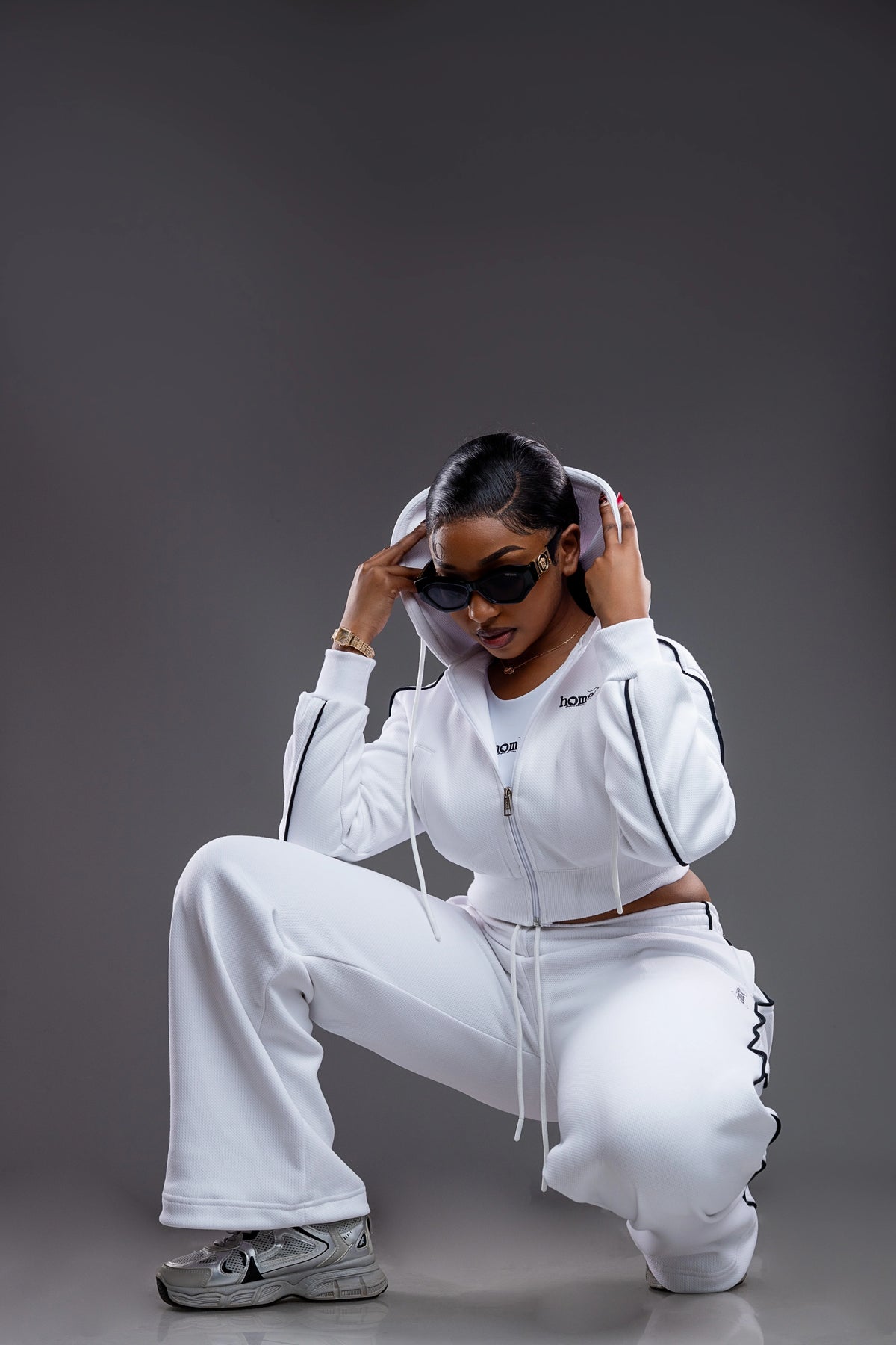 Cherie Pants - White (Heavy Velvet Fabric)
