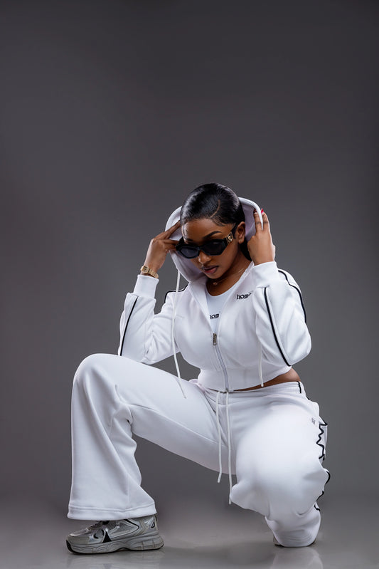 Cherie Pants - White (Heavy Velvet Fabric)