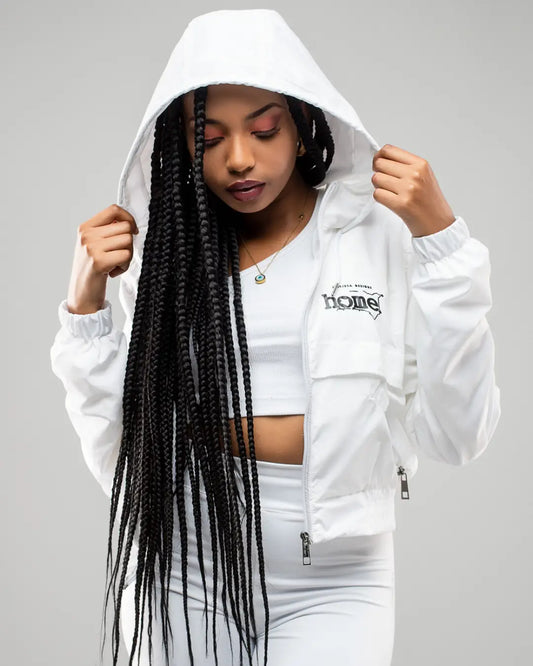 Zuma Cropped Bomber Jacket - White
