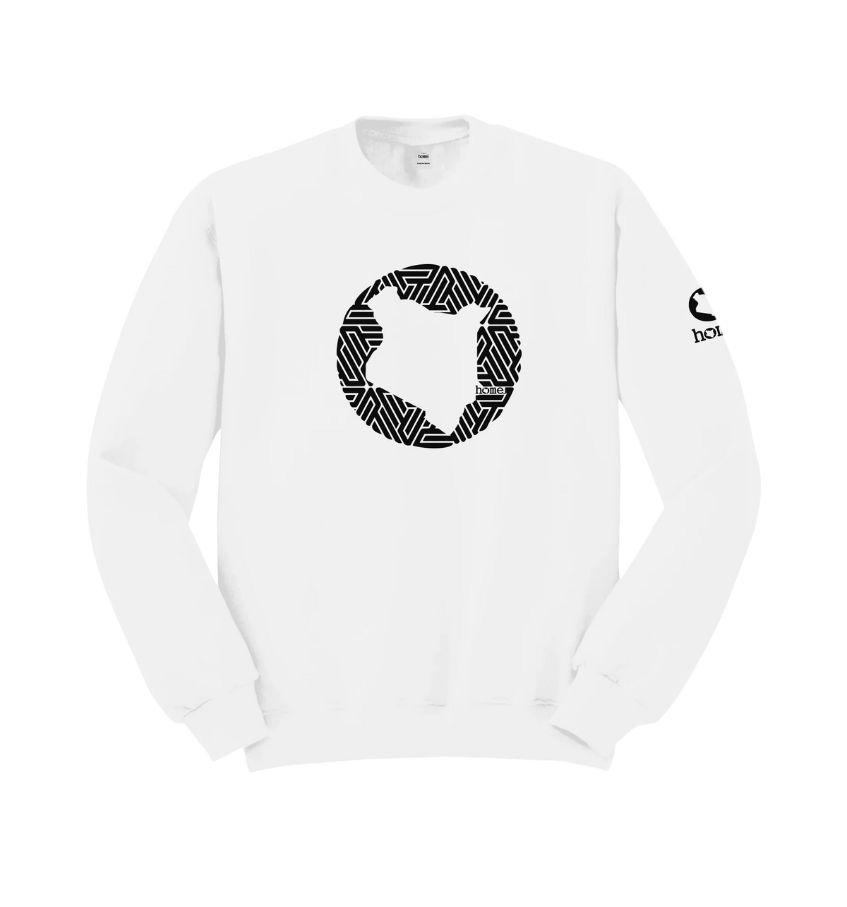 home_254 WHITE SWEATSHIRT (NUVETRA™ HEAVY) WITH A BLACK MAP PRINT