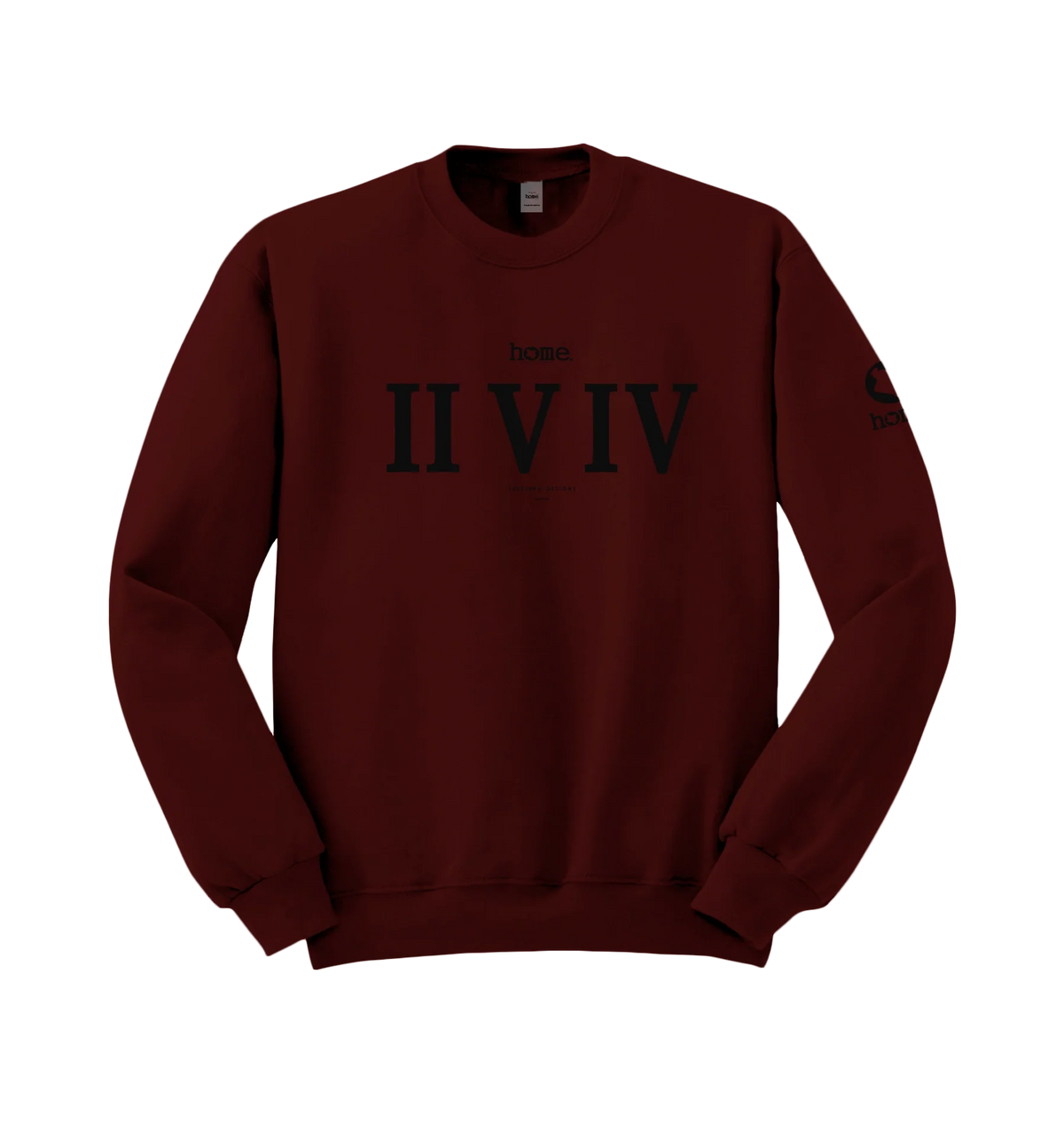 home_254 MAROON SWEATSHIRT (MID-HEAVY FABRIC) WITH A BLACK ROMAN PRINT