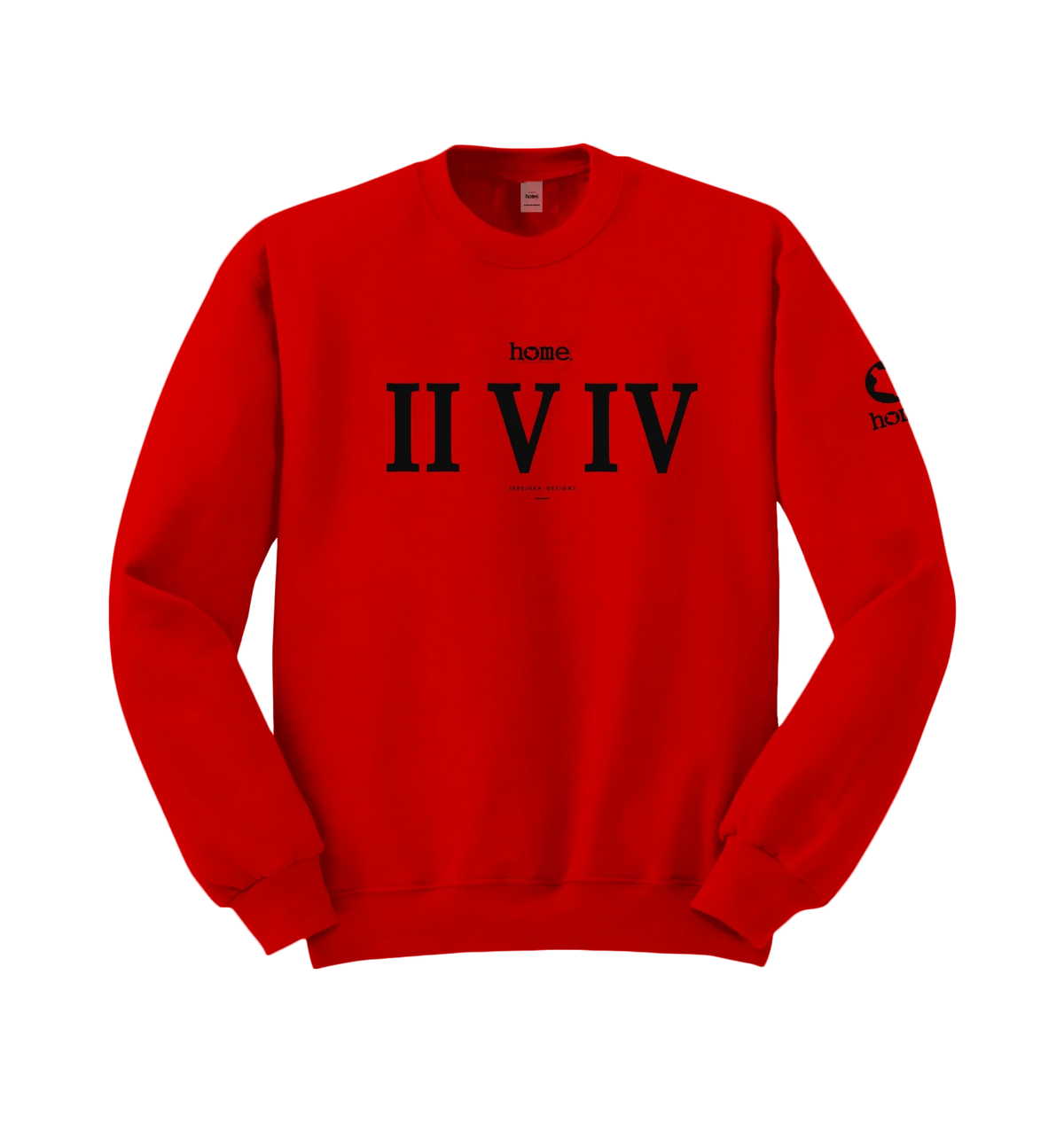 home_254 RED SWEATSHIRT WITH A BLACK ROMAN PRINT