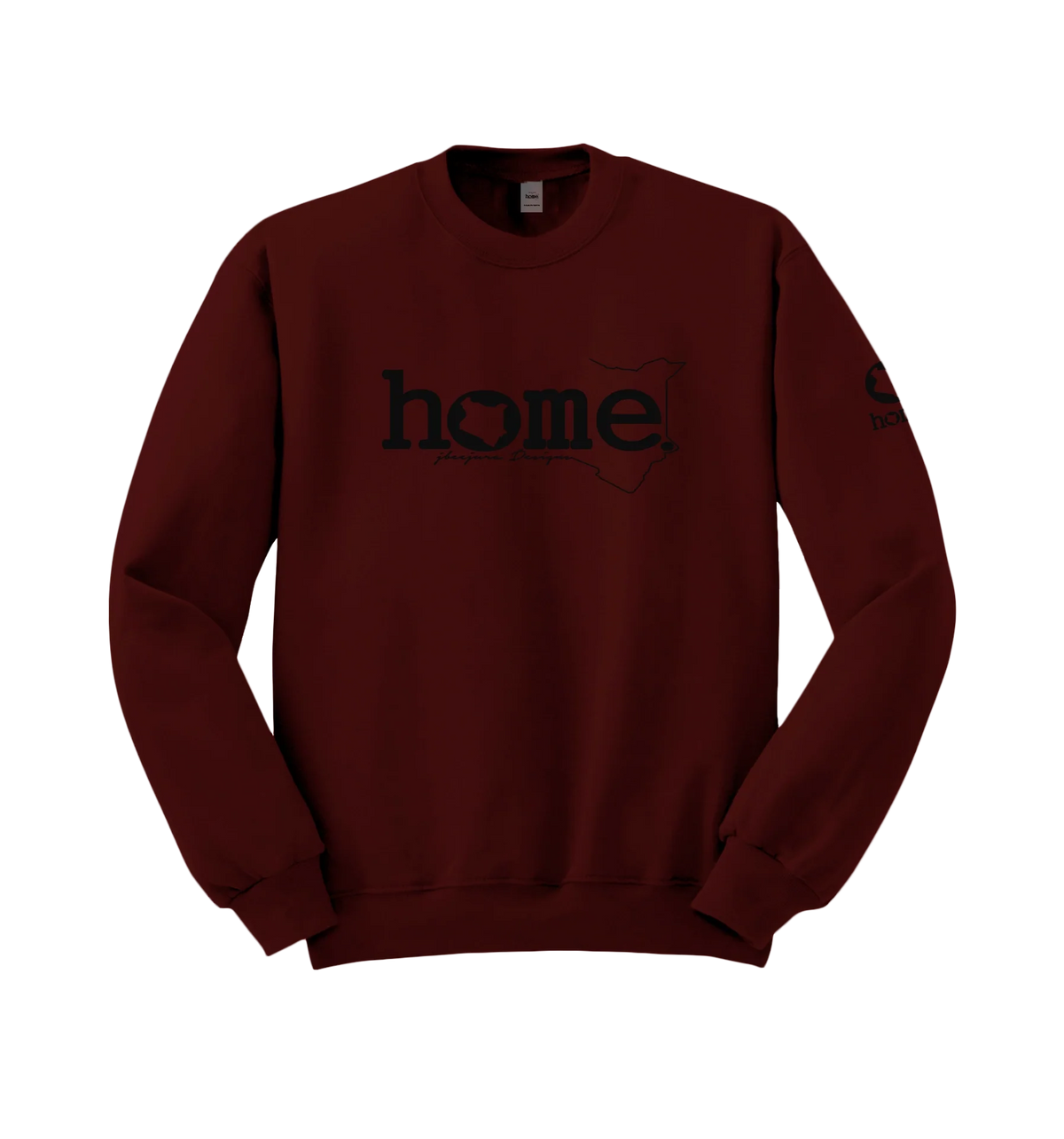 home_254 MAROON SWEATSHIRT (MID-HEAVY FABRIC) WITH A BLACK WORDS PRINT