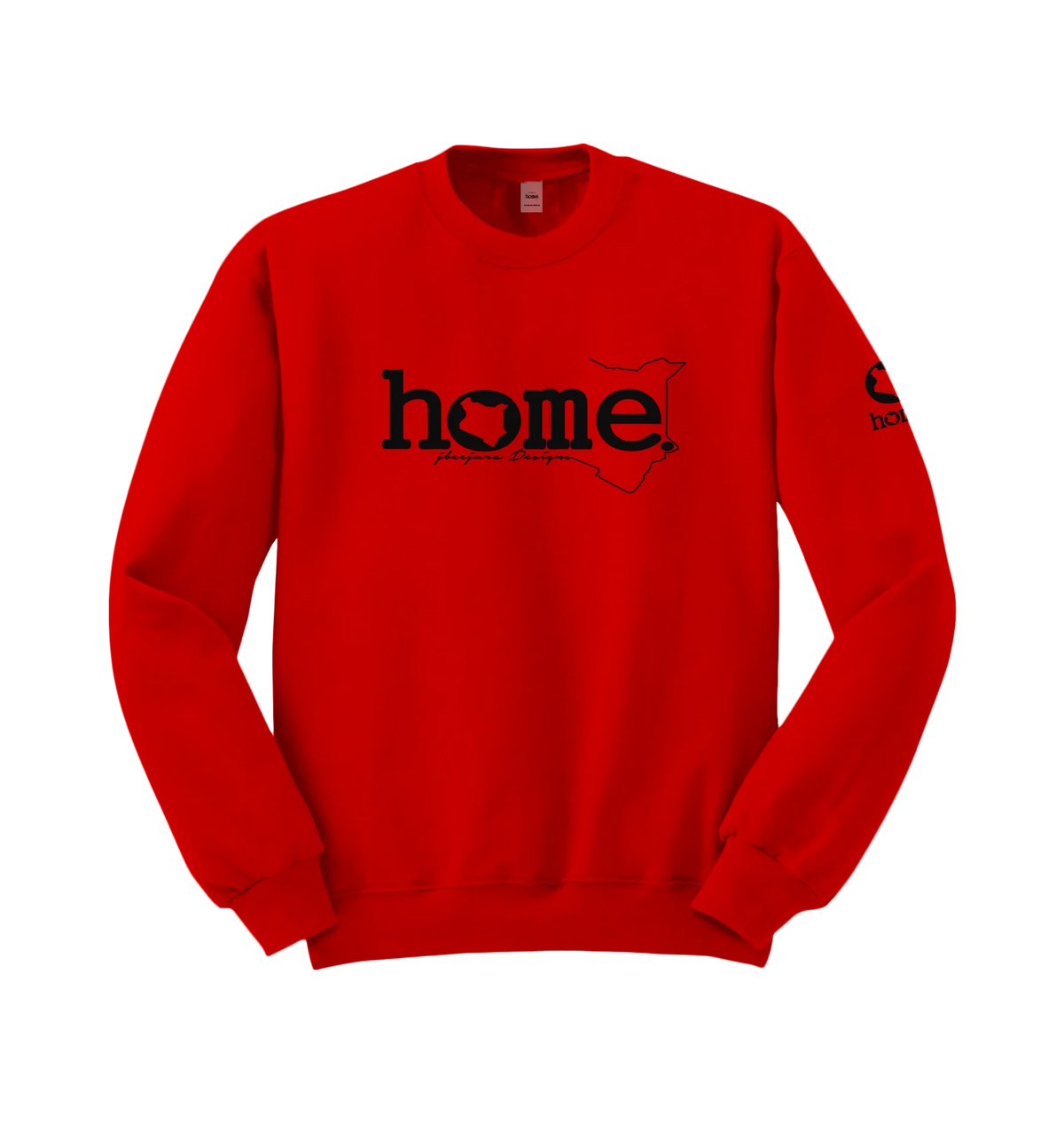 home_254 RED SWEATSHIRT WITH A BLACK WORDS  PRINT