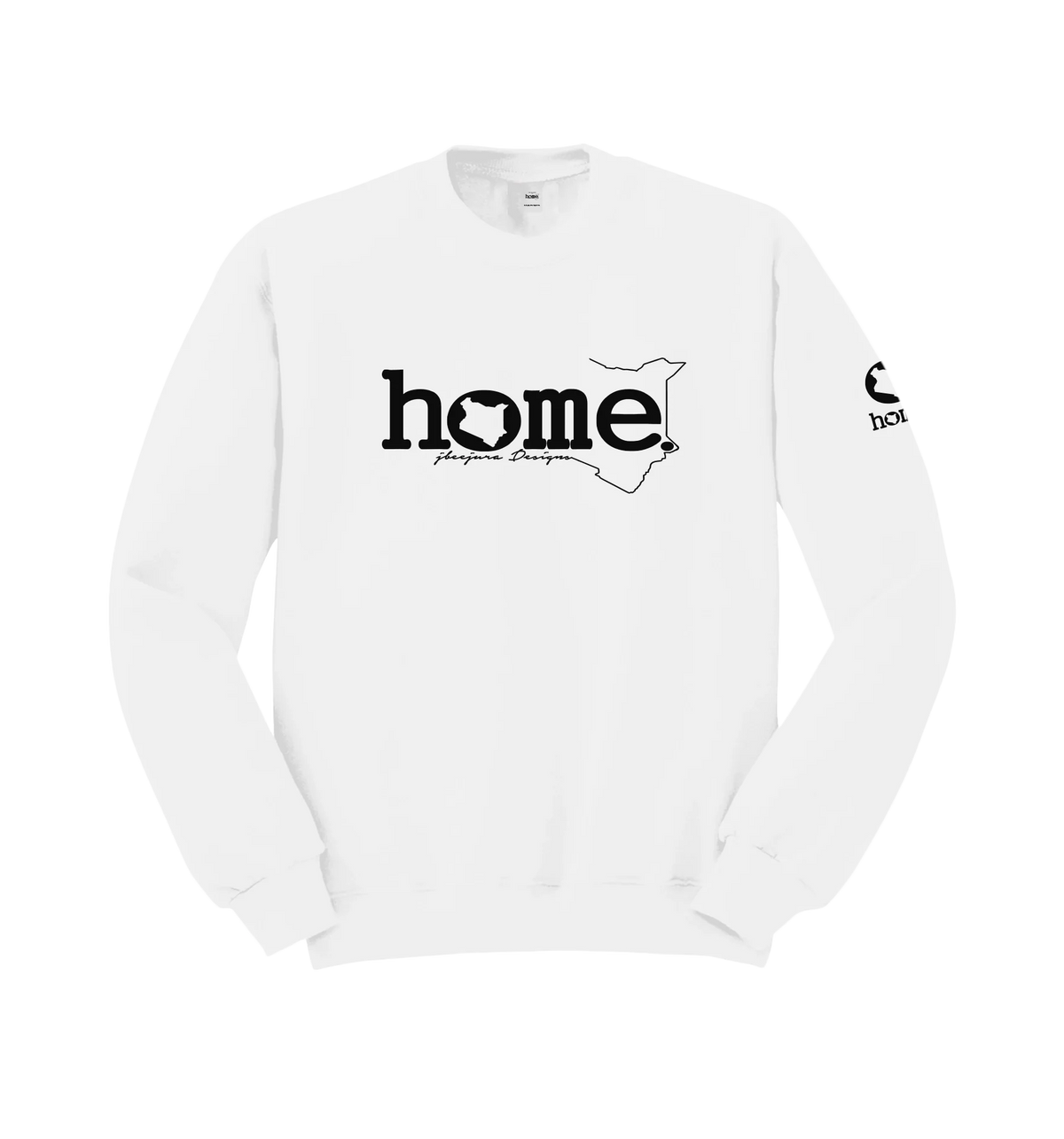 home_254 WHITE SWEATSHIRT (NUVETRA™ HEAVY) WITH A BLACK WORDS PRINT