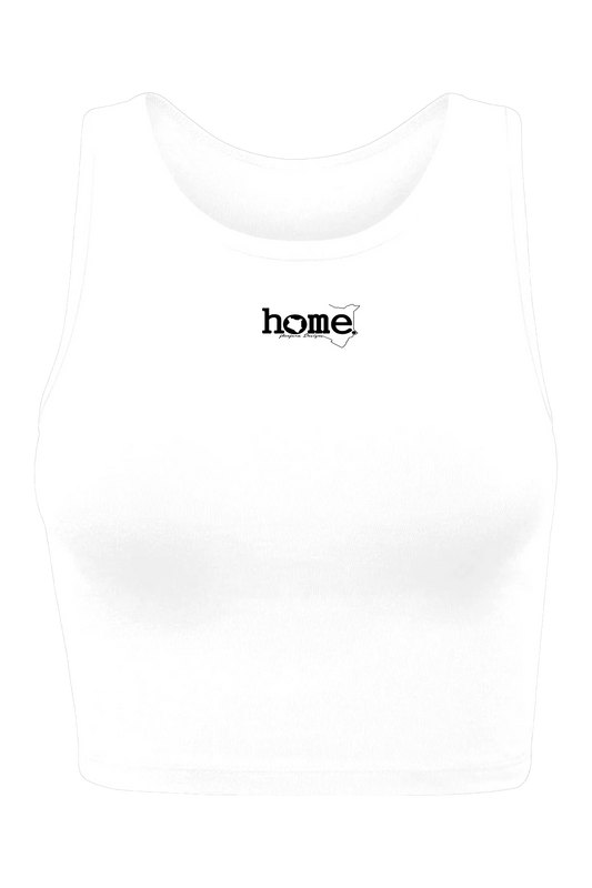 home_254 CHEEKY RACER VEST TOP - WHITE WITH A BLACK PRINT