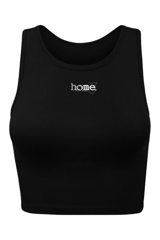 home_254 CHEEKY RACER VEST TOP - BLACK WITH A SILVER PRINT