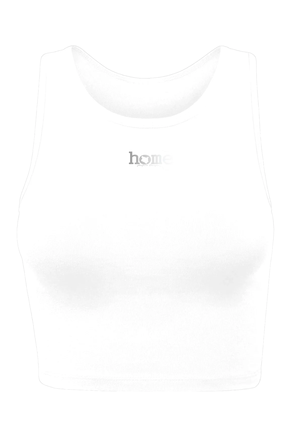 home_254 CHEEKY RACER VEST TOP - WHITE WITH A SILVER PRINT