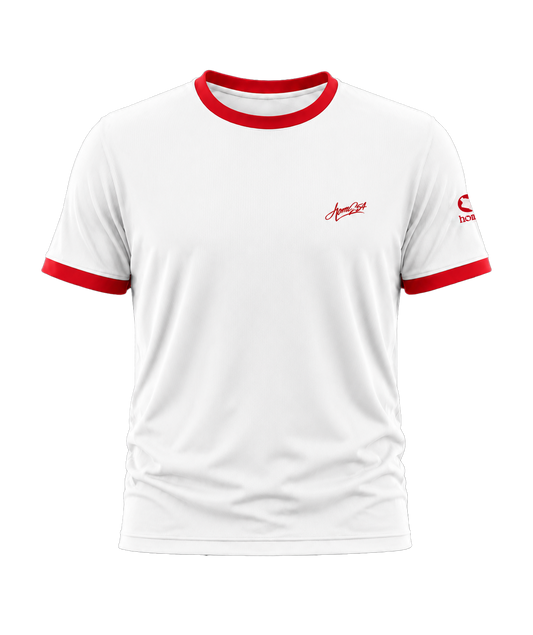 RINGER TEE - White + Red