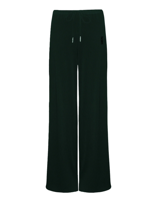 Womens Ribbed Cosy Pants - Forest Green