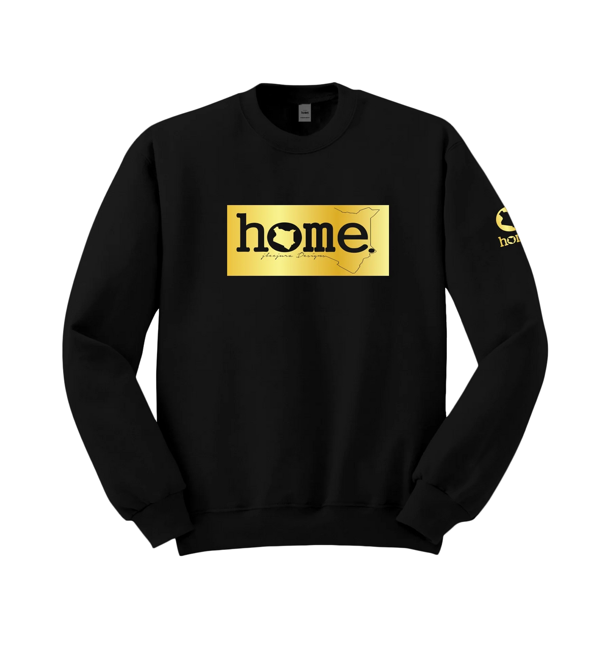 home_254 BLACK SWEATSHIRT (NUVETRA™ HEAVY) WITH A GOLD CLASSIC PRINT