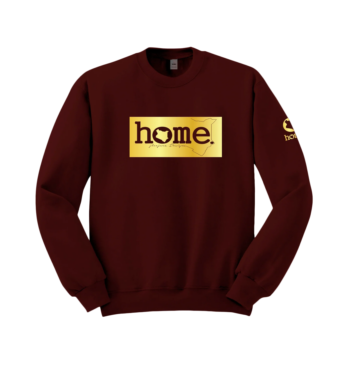 home_254 MAROON SWEATSHIRT (MID-HEAVY FABRIC) WITH A GOLD CLASSIC PRINT