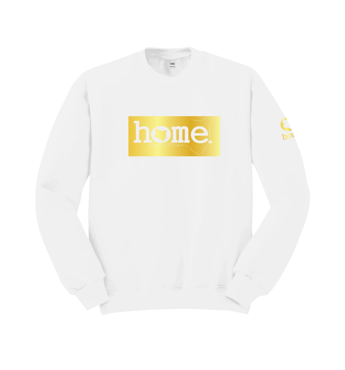 home_254 WHITE SWEATSHIRT (NUVETRA™ HEAVY) WITH A GOLD CLASSIC PRINT