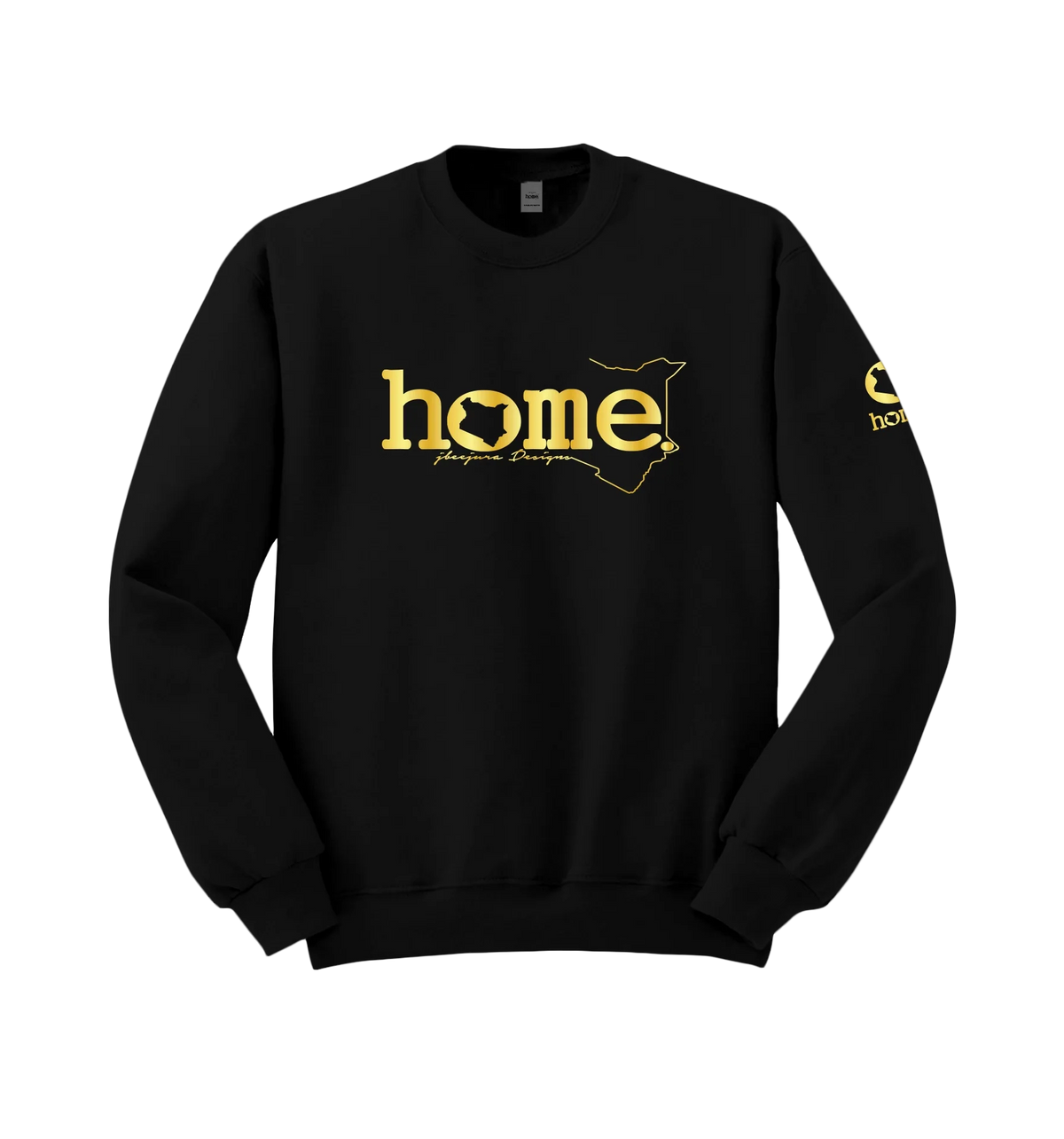 home_254 BLACK SWEATSHIRT (HEAVY FABRIC) WITH A GOLD CLASSIC WORDS PRINT