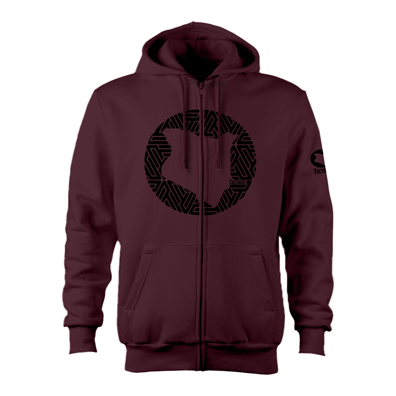Kids Zip-Up Hoodie  - Maroon (Nuvetra Fabric)