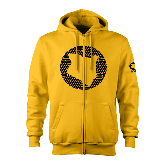 Kids Zip-Up Hoodie  - Mustard Yellow (Heavy Velvet Fabric)