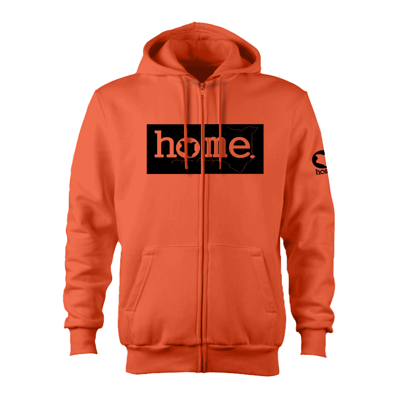 Zip-up Hoodie - Orange (Heavy Velvet Fabric)
