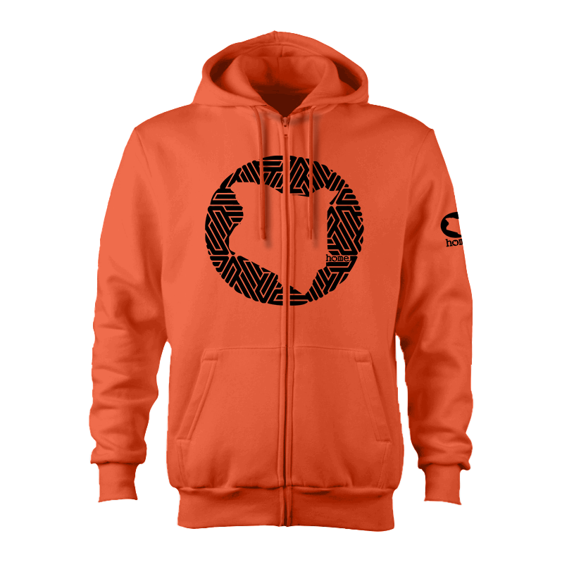 Zip-up Hoodie - Orange (Heavy Velvet Fabric)