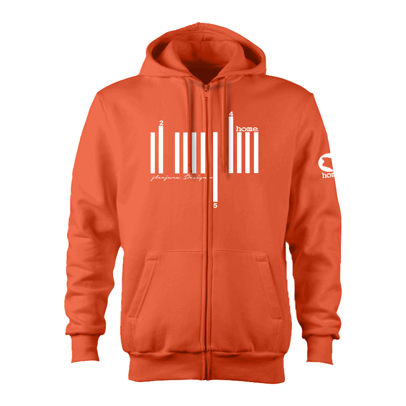 Zip-up Hoodie - Orange (Heavy Velvet Fabric)