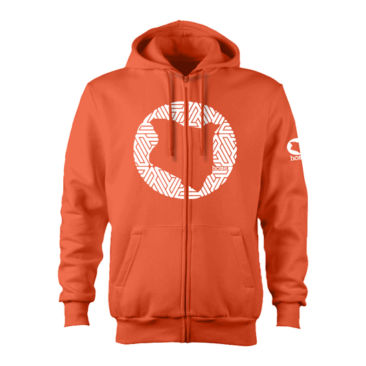 Kids Zip-Up Hoodie  - Orange (Heavy Velvet Fabric)