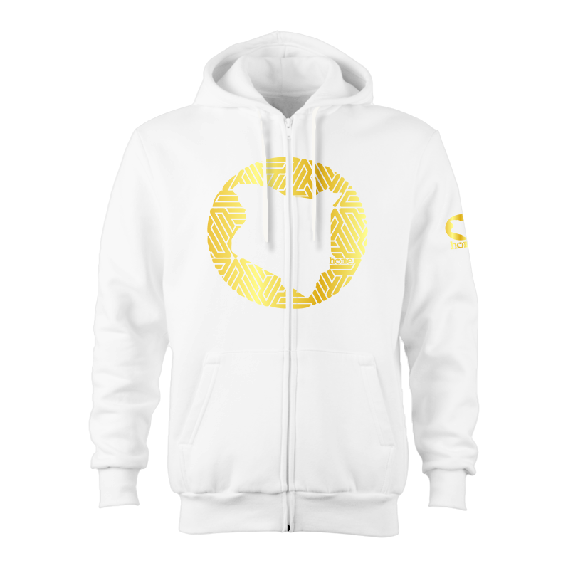 Kids Zip-Up Hoodie - White (Heavy Velvet Fabric)