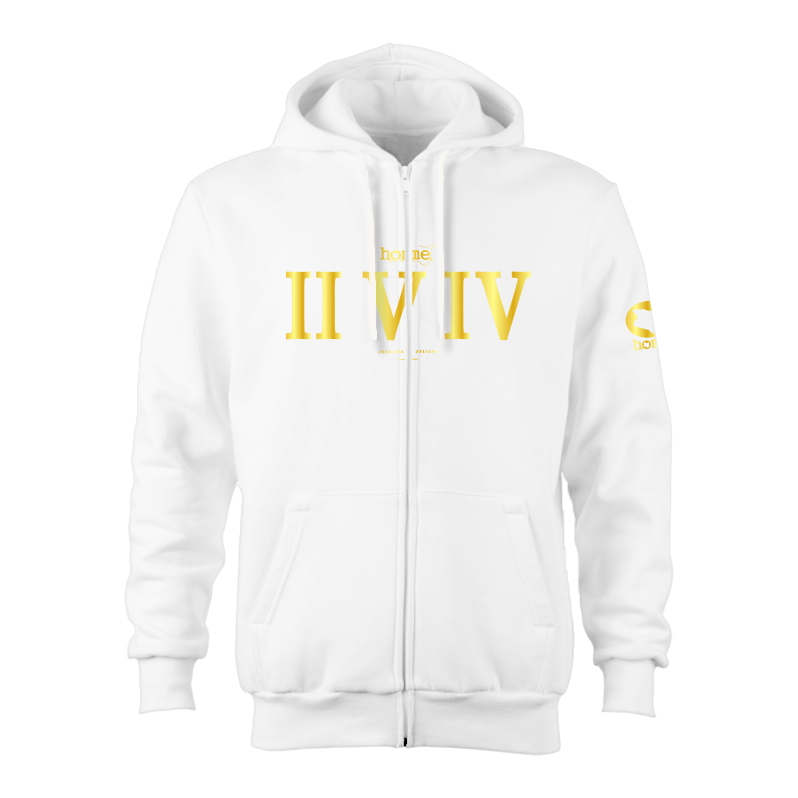 Kids Zip-Up Hoodie - White (Heavy Velvet Fabric)